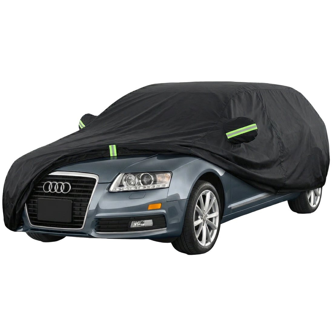 Prelata Auto Premium Elindor® Impermeabila, Protectie UV, Antisoare, Praf, Ploaie si Zapada, Toate Anotimpurile, Husa Exterior, Huse Protectie Completa, Universala, Accesorii Masina, Marime Break XXL, 510 × 200 × 144 cm, Negru