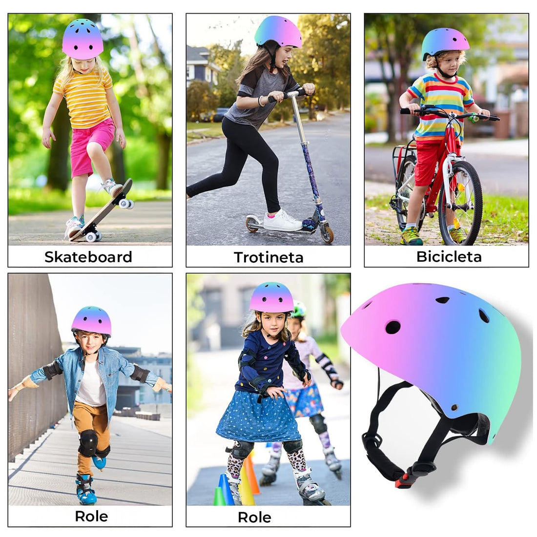 Casca de bicicletă cu vedere frontală, adaptabilă pentru siguranța copiilor.