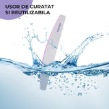 Set 10 Pile Unghii Profesionale Elindor® Granulatie 100/180 Reutilizabile Semiluna pentru Manichiura Pedichiura Unghii Naturale si False, Gri