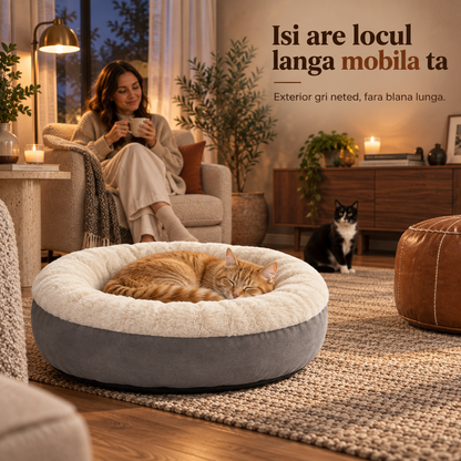 Gri deschis și crem în living