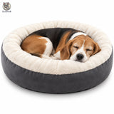 Pat Confortabil pentru Pisici Elindor® Rotund, Culcus Moale Antiderapant, Potrivit pentru Caine si Pisica de Talie Mica si Medie, Ideal in Orice Anotimp, in Casa, Marimea M, 70 x 70 cm, Gri Inchis
