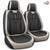 Set 2 Huse Scaune de Masina Elindor®, Huse Auto Piele Ecologica, Impermeabile, Universale, Protectie Scaun Fata, Montaj Rapid, Accesorii Masina Interior, Gri