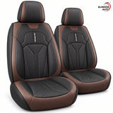 Set 2 Huse Scaune de Masina Elindor®, Huse Auto Piele Ecologica, Impermeabile, Universale, Protectie Scaun Fata, Montaj Rapid, Accesorii Masina Interior, Maro
