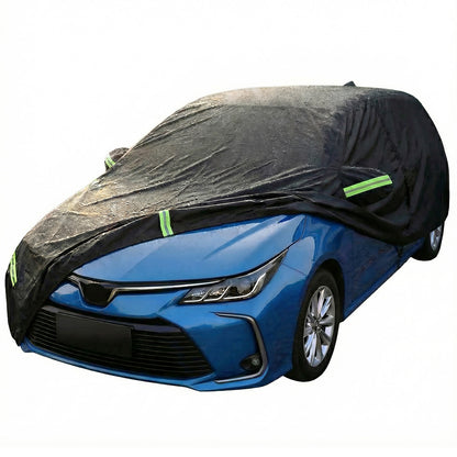 Prelata Auto Premium Elindor® Impermeabila, Protectie UV, Antisoare, Praf, Ploaie si Zapada, Toate Anotimpurile, Husa Exterior, Huse Protectie Completa, Universala, Accesorii Masina, Marime L Hatchback, 400 × 175 × 150 cm, Negru